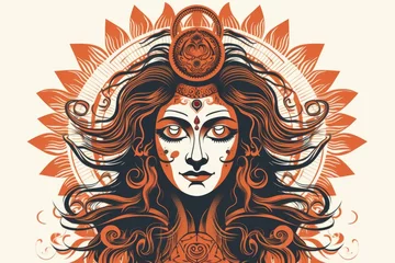 Tuinposter Illustration of hindu goddess Kali © Anjali