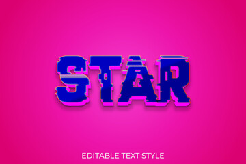 Star 3d text effect style 