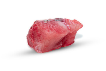 Fresh rohu (labeo rohita) fish raw piece isolated on white background