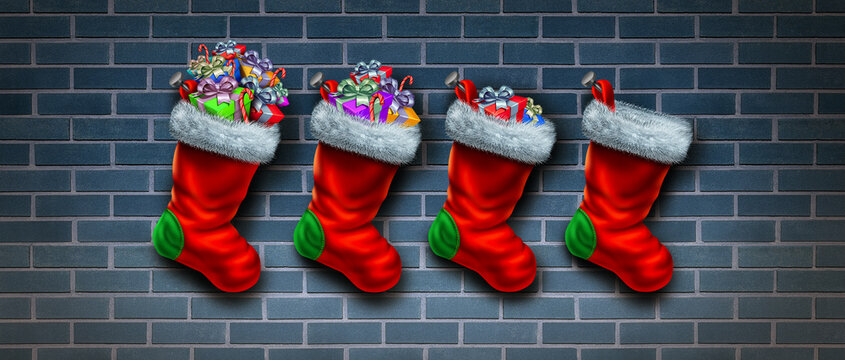 Consumer Holiday Spending as an economic symbol of reduced Christmas time shopping and decline in sales or declining sales as an inflation concept