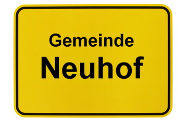Illustration eines Ortsschildes der Gemeinde Neuhof in Hessen