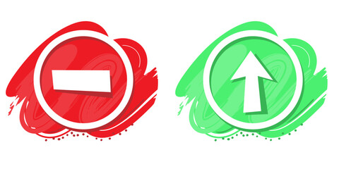 Vector Stop and Go, Yes and No, True and false, accept and reject symbols  for evaluation