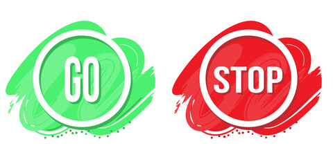 Vector Stop and Go, Yes and No, True and false, accept and reject symbols  for evaluation