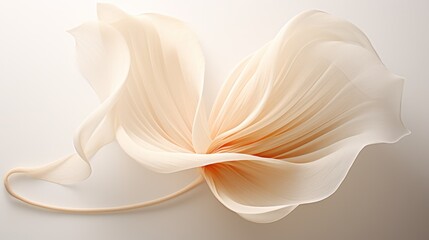 Isolated tulip petal as a silky detail of the finest delicate flowing fabric. background or wallpaper