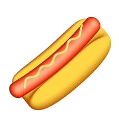 Hotdog fast food. 3d render