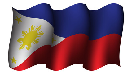 philippines realistic waving flag design vector illustration