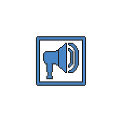 this is volume and sound icon in pixel art with simple color and white background ,this item good for presentations,stickers, icons, t shirt design,game asset,logo and your project.