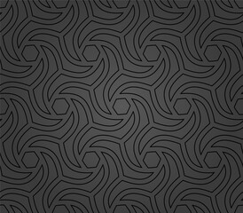 Fototapeta na wymiar Seamless vector dark ornament. Modern wavy background. Geometric modern pattern
