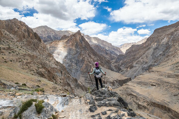 High desert scenery trekking to Zanskar, Ladakh, India
