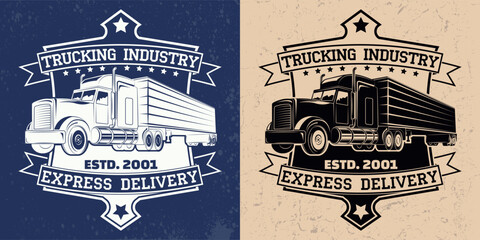 Vintage truck service emblem design