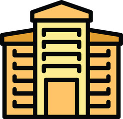 Obraz premium School education icon outline vector. Face protection. Safe return color flat