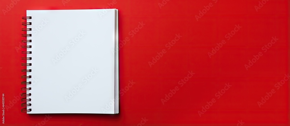 Poster red background notebook