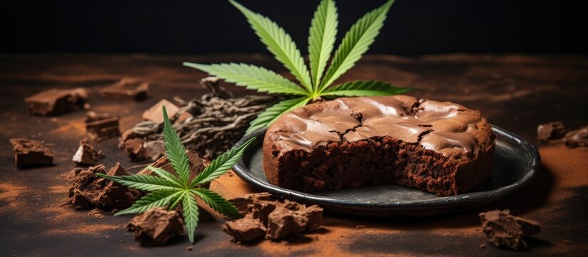 Bakery treats infused with medicinal cannabis featuring marijuana leaf and ingredients