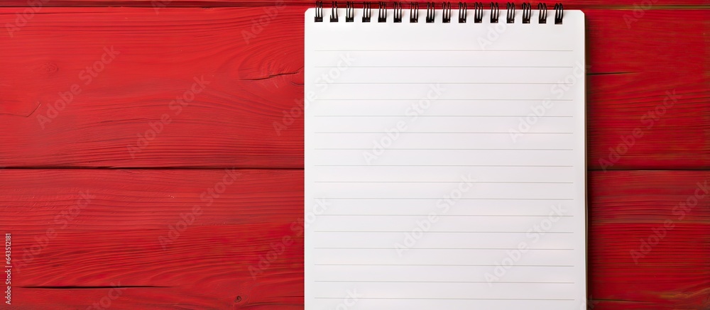 Poster red background notebook