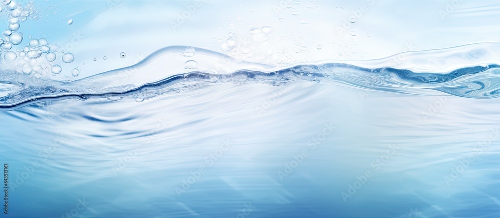 Aufkleber clear water surface with ripples and bubbles abstract summer background with water waves in sunlight