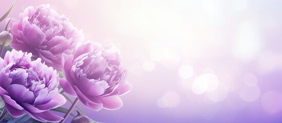Close up of a purple Tree Peony flower on a floral background perfect for spring or summer with space for text
