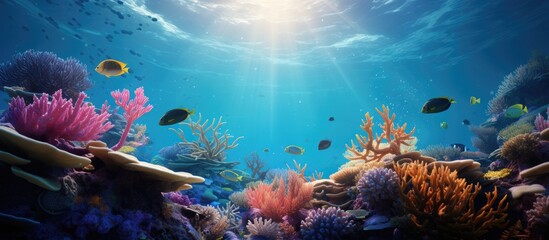 Coral beneath the ocean surface