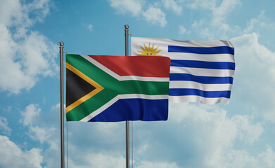 Uruguay and South Africa flag
