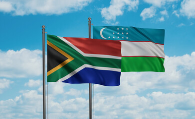 Uzbekistan and South Africa flag