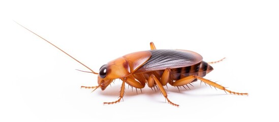 Copy space available for cockroach with white background