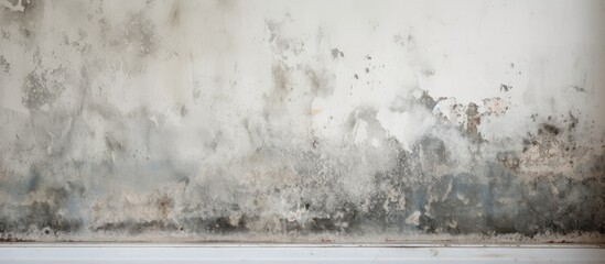 Close up background of a dilapidated house with dangerous toxic black mold caused by water damage - obrazy, fototapety, plakaty