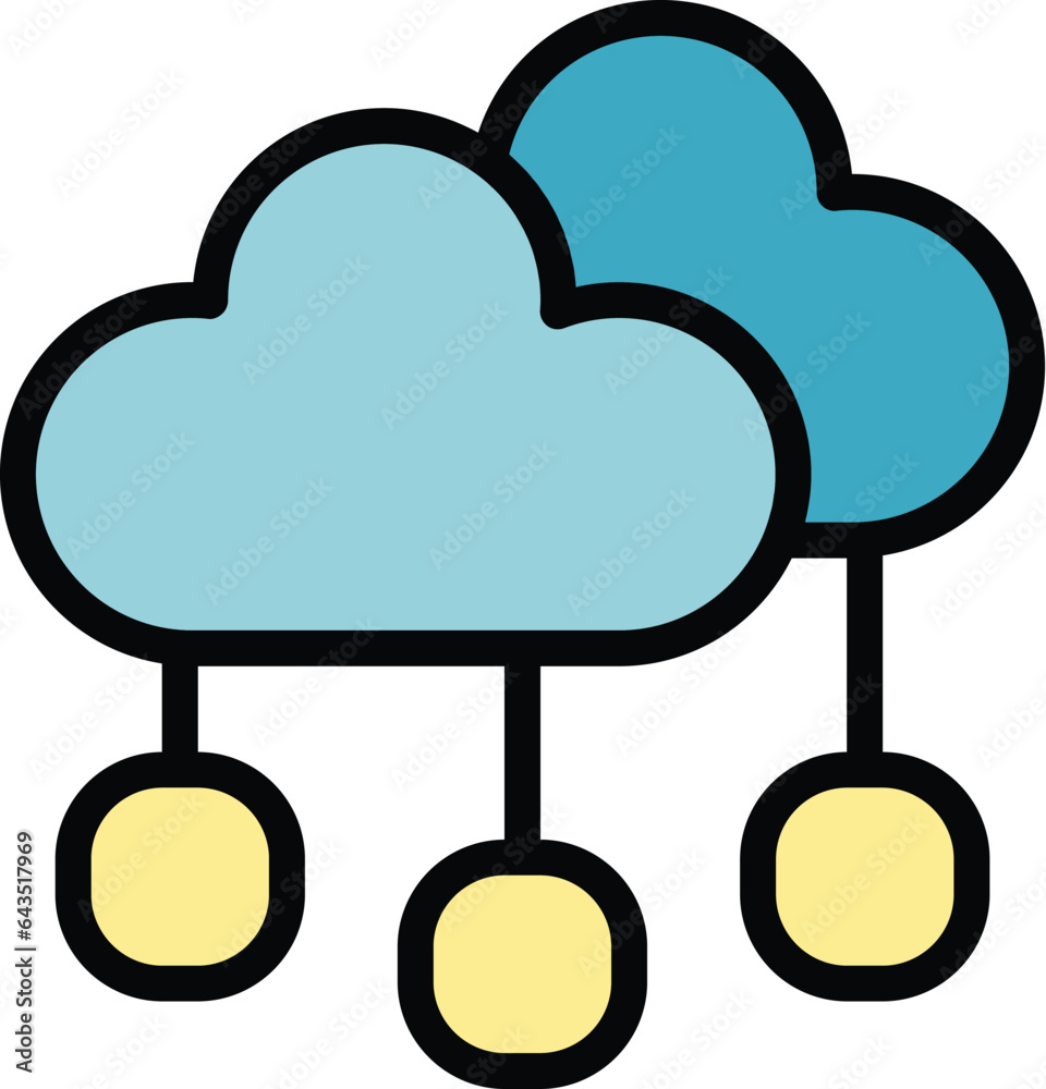 Poster cloud data game icon outline vector. online gamer. app console color flat