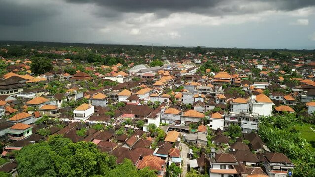 Stablishing aerial shot of Ubud Bali