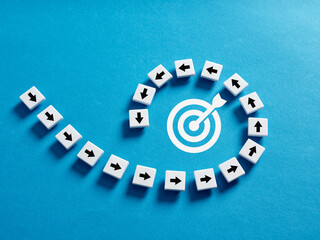 Goal achievement. Setting business goals. Business vision and mission. Achieving company goals and...