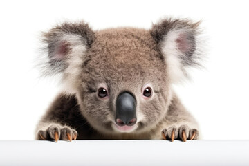 Cute Koala Joey On White Background. Сoncept Adorable Animal Babies, Cute Koala Photography, Instant Mood Booster, Wonders Of Nature