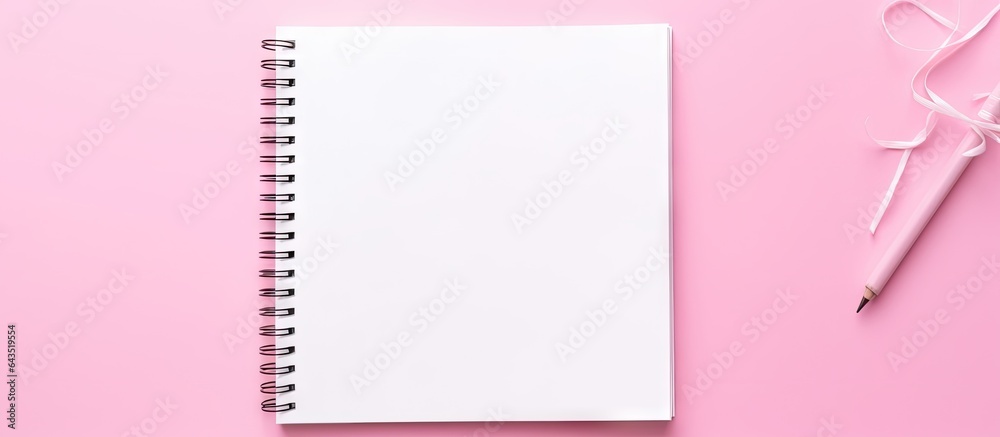 Poster pink background with note on top minimal concept