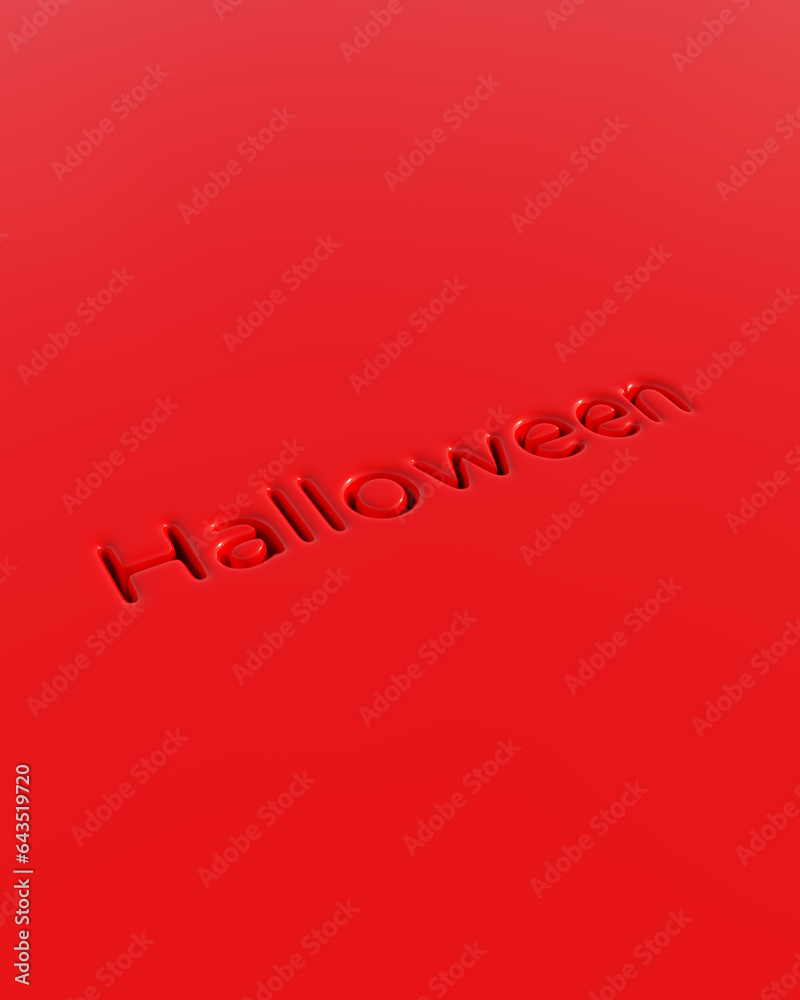 Fototapete red halloween typography typescript soft round depressed shiny plastic stylish funky bright vivid re