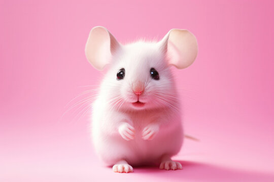 Cute Mouse On Pink Background . Сoncept Unconventional Living Room Decorating Ideas, Cutest Stuffed Animals, Unique Pet Mice, Childfriendly Home Interiors