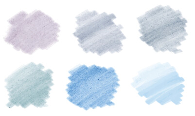 Fototapeta premium Delicate pastel watercolor stains for the background of different colors in blue tones. Vector image.