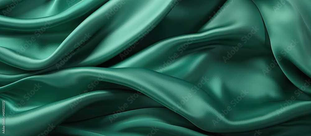 Poster emerald silk fabric with abstract drapery perfect for valentine s day design element