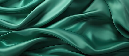 Fototapeta premium Emerald silk fabric with abstract drapery perfect for Valentine s Day design element