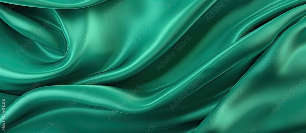 Poster emerald silk fabric with abstract drapery perfect for valentine s day design element
