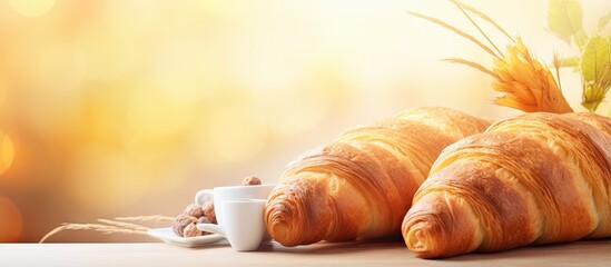 Easter bakery with fresh pastry buttery croissant French breakfast
