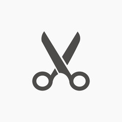 Scissors, cutting, utility, barber, tailor icon vector isolated on white background