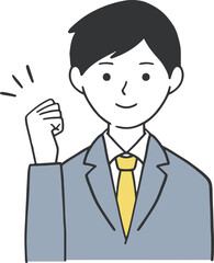ガッツポーズするビジネスマンのイラスト
