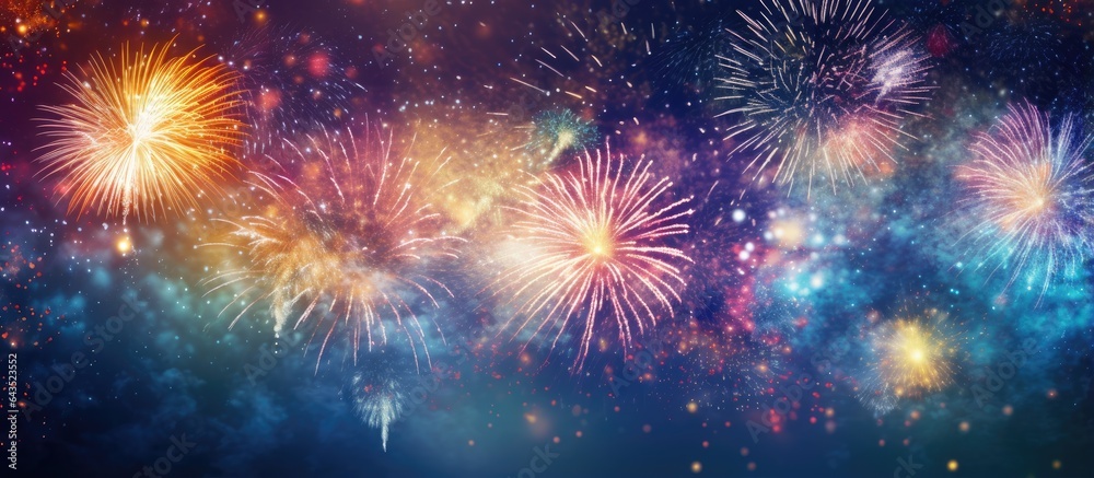 Aufkleber Abstract background with empty space and New Year s fireworks