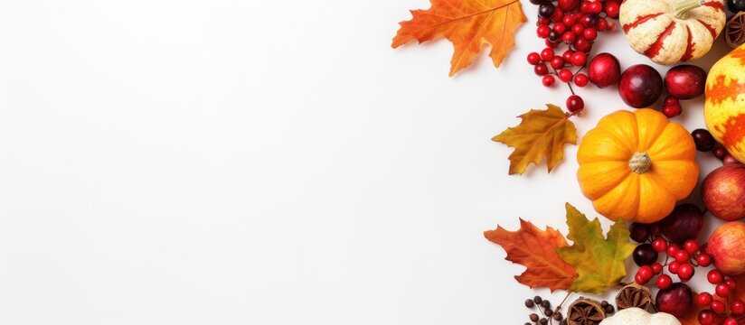 High quality autumn themed photo with seasonal vegetables and berries
