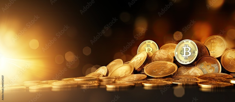 Poster Background material with Bitcoin and empty space