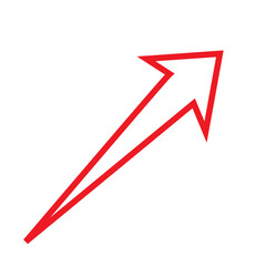 Red Lined Arrows for direction Icon. Arrow vector flat symbol on white background. Isolated line arrow illustration for app, web, social media and banner.