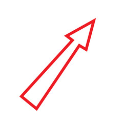 Red Lined Arrows for direction Icon. Arrow vector flat symbol on white background. Isolated line arrow illustration for app, web, social media and banner.
