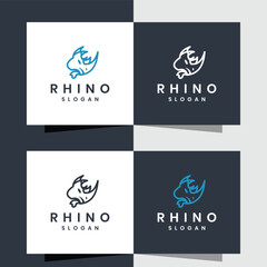 Rhino logo vector template .