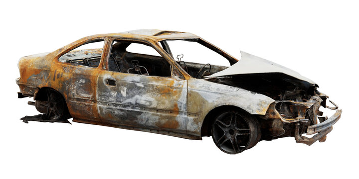 Car wreck isolated