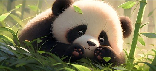 卡通大熊猫cartoon panda