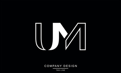 MU, UM, Abstract Letters Logo Monogram - obrazy, fototapety, plakaty