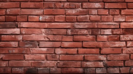 A red-painted brick wall's texture, suitable as a backdrop or wallpaper.