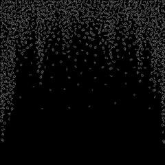 Falling numbers, big data concept. Binary white disorderly flying digits.